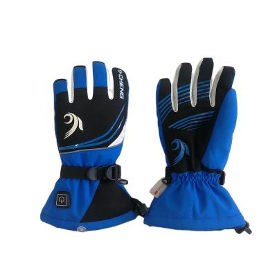 China 2021 new style fashion waterproof with battery blue color heating gloves men for sale