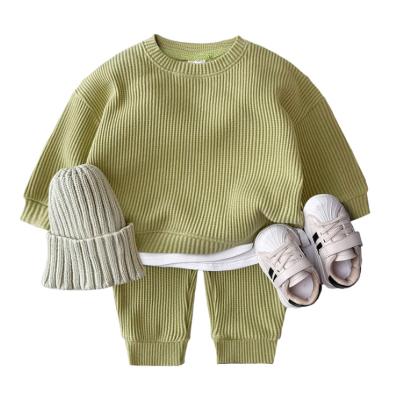 China New Autumn Baby Children's Clothing Breathable Round Spring Sweater Baby Girls' Round Neck Sweater Pants Korean Sweater Set for sale