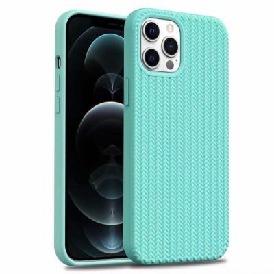 China Anti-fall factory direct phone cover apply to iPhone 13 pro max luxury PU woven phone case for iphone 13 for sale