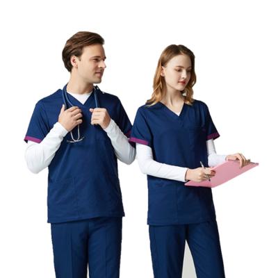 China Breathable Comfortable Short Sleeve Unisex Nursing Uniforms Scrubs Hospital Uniforms for sale