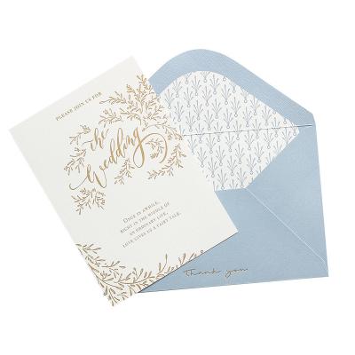 China Blue Greeting Card European Statistical Institute Wedding Party Wedding Invitations Card European Business Decoration With Envelope for sale