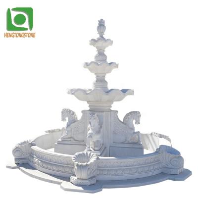 China Modern hot sale marble water fountain sculpture with horse statue in stock for sale