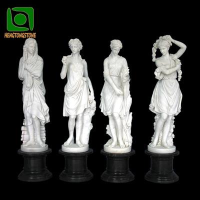 China Modern Hot Sale Stone Carving Garden Marble Four Seasons Statues for sale