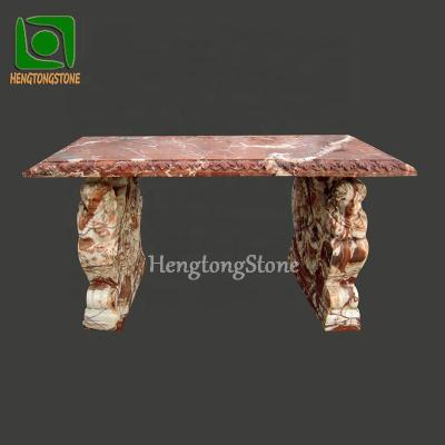 China Modern Decorative Garden Marble Stone Table Carving Stone Table For Garden for sale