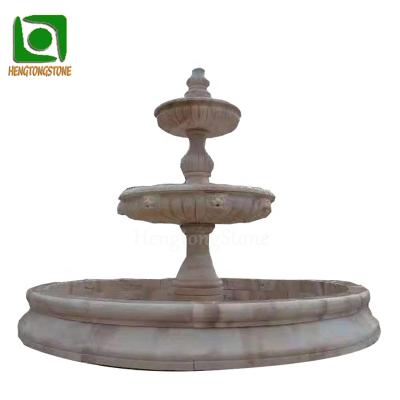 China Modern Outdoor Antique Stone Marble Lion Head Carved Water Fountain Water Fountain for sale