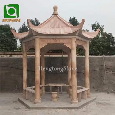 China Chinese Style Modern Marble Pavilion Hexagonal Marble Sculpture for sale