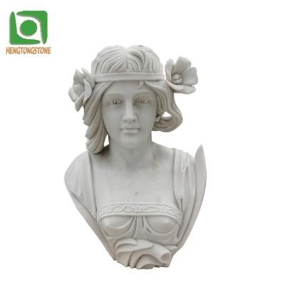 China Beautiful Modern Marble Statue Of Young Woman Bust Sculpture Marble Bust for sale