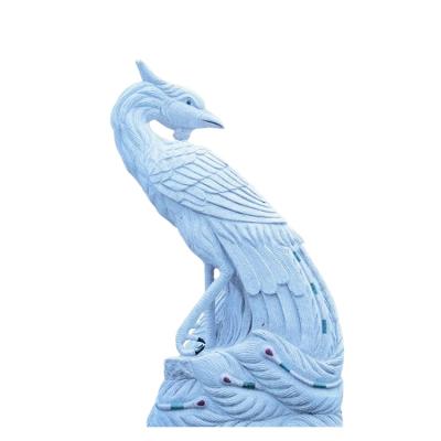 China Modern Marble Animal Statue Peacock White Marble Sculpture for sale