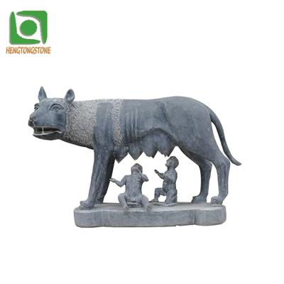 China Modern Marble Statue Animal Famous Stone Statue -Wolf Animal Statue for sale