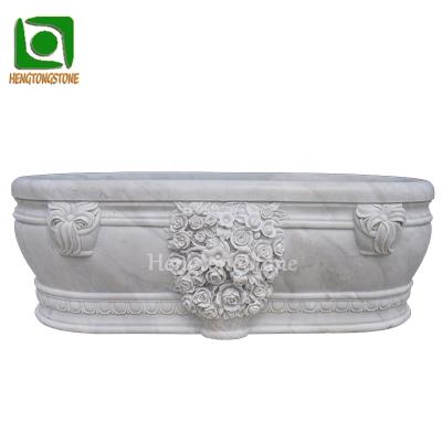 China Freestanding Freestanding Marble Carving Natural Stone Bathtub for sale