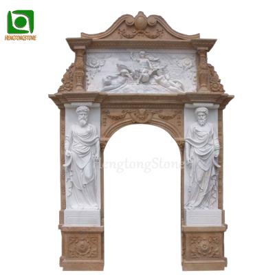 China Modern marble carved base track decoration arch figure statue carved door frame for sale