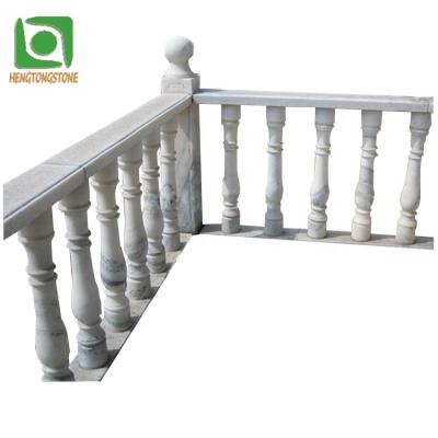 China Modern Outdoor White Marble Stone Balustrade Carving Marble Railings for sale