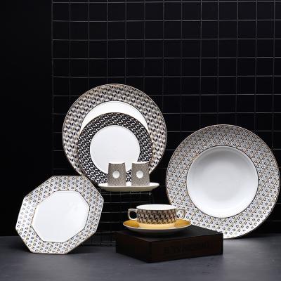 China Sustainable Luxury English Royal Sourcing Ceramic Dinnerware Bone China Dinner Set for sale