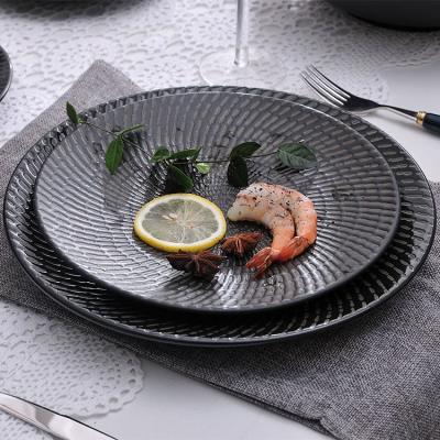 China Viable Supply European Style Creative High End Dishwasher Design Restaurant Tableware Round Porcelain P&T Safe Dishes for sale