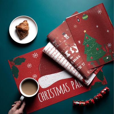 China Viable Factory Wholesale Popular Christmas Tree Place Mat PVC Dining Table Mat for sale