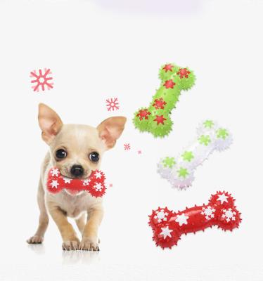 China Viable Christmas Puzzle Game Indestructible TPR Dog Toys Interactive Chew Toy For Dogs for sale