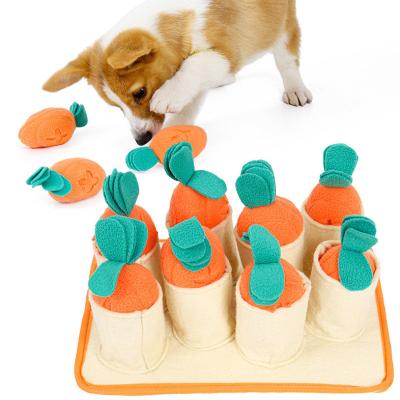 China Dogs Stalk Outdoors Squeaky Carrot Puzzle Plush Dog Toy - Hide And Seek Activity For Dogs Plush Carrot for sale