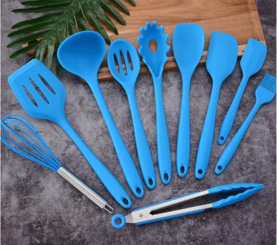 China Minimalist BPA Free Heat Resistant Kitchen Gadgets Tools 12 Pcs Cooking Silicone Cooking Utensils Set With Rack for sale