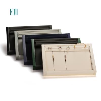 China ROMI New Design Customized Jewelry Display and Store Stackable PU Leather Jewelry Tray for Jewelry Showcase Rack Showcase for sale