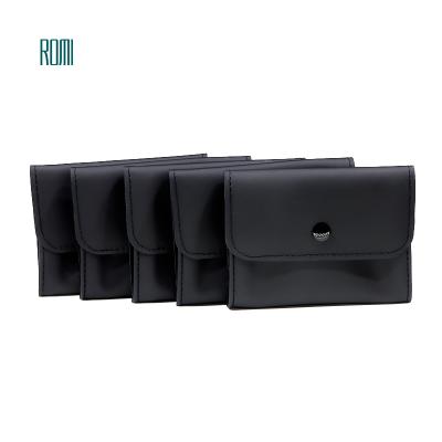 China ROMI Chinese Factory Custom Simple Modern Packaging With Logo PU Button Leather Pockets For Pouch Jewelry Bag for sale