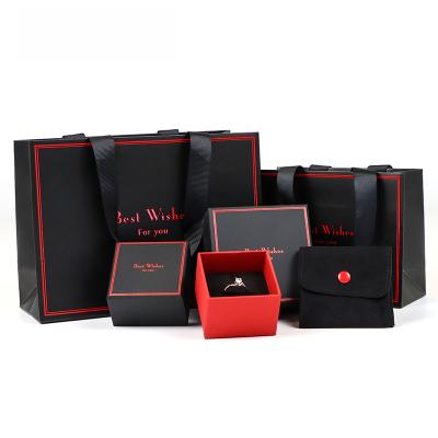 China ROMI Black&Red Wholesale Custom Logo Surprise Jewelry Package Box Boxes For Jewelry Packaging Gift Box Small Square Ring Box For Jewelry For Ring for sale