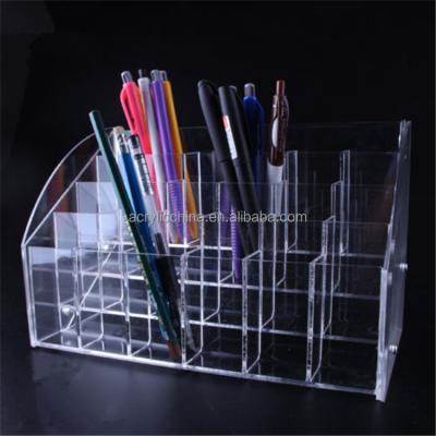 China Acrylic Pencil Organizer Eyebrow Brush Pen Ballpoint Makeup Pen Holder Clear Desktop Holder for sale