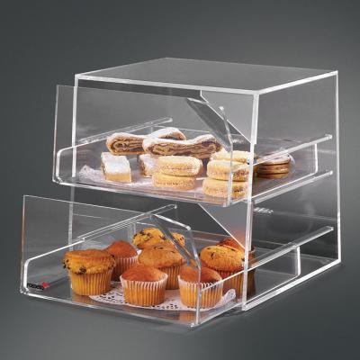 China Eco-friendly Acrylic Box Food Bread Storage Container Clear Acrylic Storage Box for sale