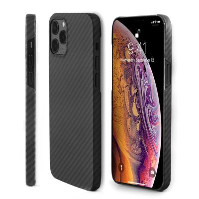 China Perfect Fit For Apple iPhone Factory Custom Logo Ultrathin Real Carbon Aramid Fiber Cell Phone Case For iPhone 12 11Pro for sale