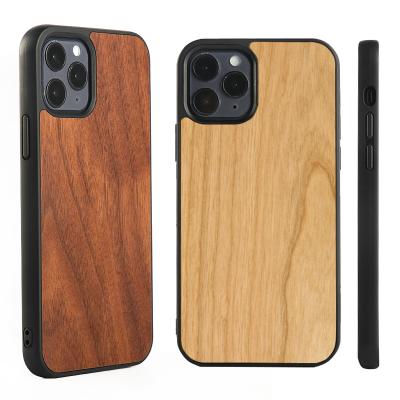 China Unique Style Natural Rosewood White Walnut Cut Out Cherry Bamboo Wood Cell Phone Case Cover For iphone 12 11 for sale