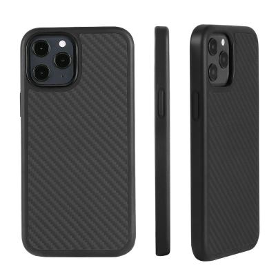 China Unique Hot Sale Style Black Aramid Carbon Fiber Aramid Tpu Gift Slim Shockproof Case For Iphone 12 pro max for sale