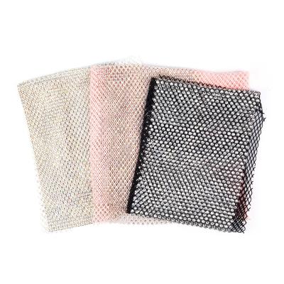 China Flatback Crystal Material Nightclub Party Rhinestone Glitter Material Pearl Mesh Fabric For Bag Shoes Decoration for sale