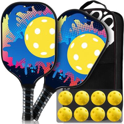 China Durable Pickleball Paddle Racket Set Of 2 Thermoformed Wholesale Pickle Ball Custom Logo Raw Carbon Glass Fiber Pickleball Paddle for sale