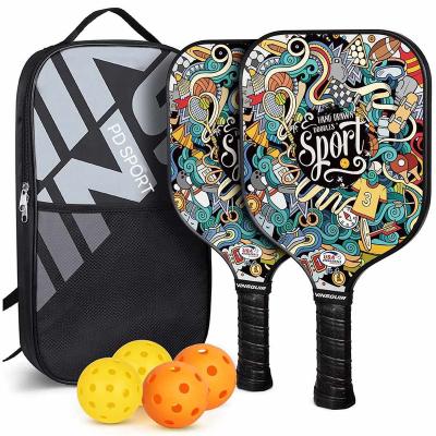 China Durable PD Sport Pickleball Paddles 2 Rackets 4 Balls 1 Storage bag Professional Pickleball Paddle for sale