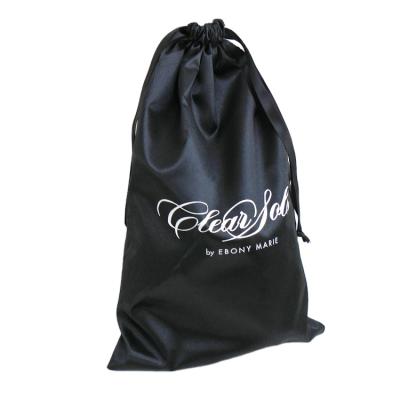 China Eco-friendly printed logo custom wholesales luxury high quality silk satin dust bags large custom silk drawstring bags for hair for sale