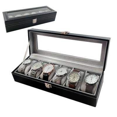 China Fahionable High-End Leather Color PU Leather Large Size Black Watch Box Watch Box Manufacturer-Supplier for sale