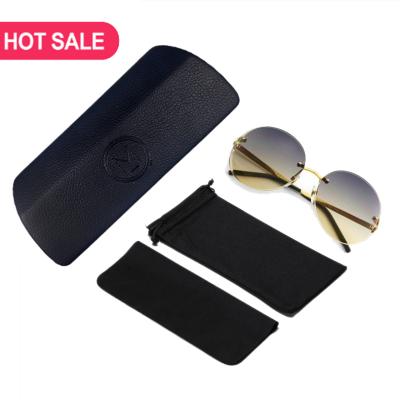 China Unisex Luxury Soft Leather Cloth Eyewear Pouch Microfiber Fin Fabric Sunglasses Case Eyewear Sunglasses Case for sale