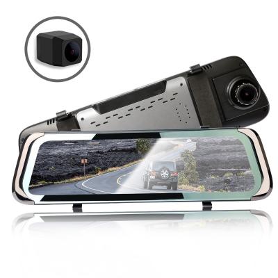 China Night Version 9.66Full Touch Screen Mirror Dash Cam Poaeaon 1080P Front And Rear 1080P Dual View Camera Lens With Night Vision Parking Monitor for sale