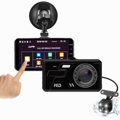 China Factory Price 1080P FHD NIGHT VISION VCR Dash Cam 4-Inch IPS Touch Screen Car Camera Dashcam Car DVR Black Box Dual for sale