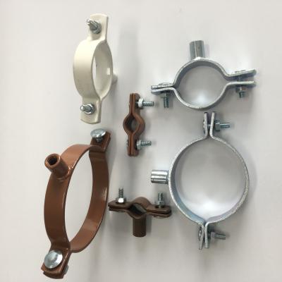 China Carbon Steel Customized Pipe Saddle Clamp For Wall Mount , High Pressure Pipe Rack Wall Mount Metal Rubber Lined Pipe Clamp for sale