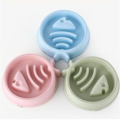 China Viable Interactive Puppy Food Dish Dishes Pet Bowl Slow Dog Bone Shape Fish Feeder Feeding Feeding Bowls for sale