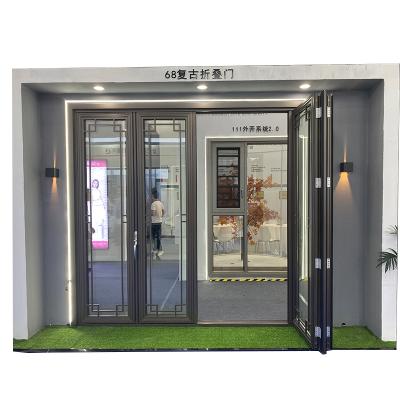 China Decoration Security Door for 4 Panel Sliding Patio Doors Auto Operator Roller Set K D J Outdoor French Folding Tandem Door for sale