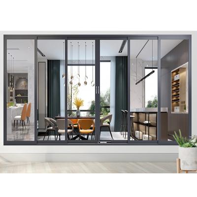 China Modern Glass Cabinet Sliding Doors Aluminum Glass Exterior Patio for sale