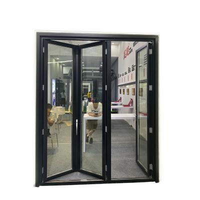 China Modern Hot Sale Anti Hurricane Water Proof Aluminum Thermal Double Glazing Bio-folding Door for sale