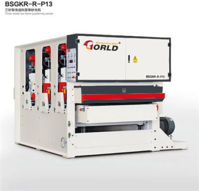 China BSGKR-R-P13 Three Heads Fast Speed Feeding Plywood Veneer Finishing Polishing Sanding Machinery for sale