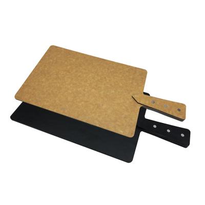 China Newest Design Sustainable Fashion Black Wooden Serving Trays With Handles for sale