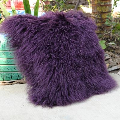 China CX-D-04G Cooling Wholesale High Quality Best Selling Comfortable Lamb Fur Pillow Genuine Mongolian Sheep Fur Rests for sale