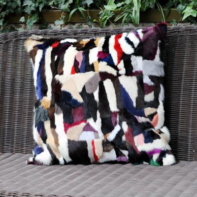 China The other CX-D-81 home decoration pillow patchwork Mink Fur Cushion and pillow cover for sale