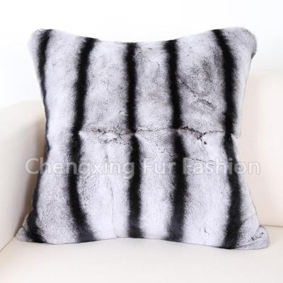 China CX-D-126B Latest Design Viable Wholesale Body Real Rex Rabbit Fur Custom Fur Pillow Case for sale