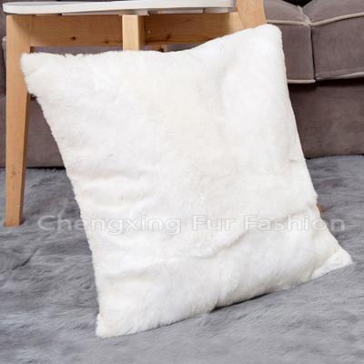 China Real Rex Rabbit Fur Pillow Covers Anti-Decubitus Shaggy Cushion Cover For Home Decorative CX-D-44A for sale