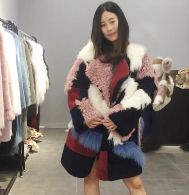 China Breathable Latest New Design CX-G-A-119 2018 Women Fashion Sheep Mongolian Lamb Fur Coat for sale